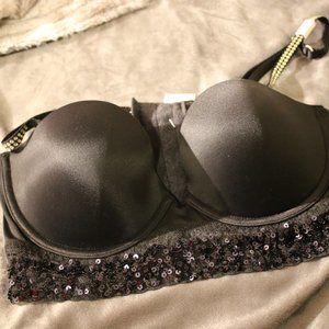 Pink by VS Bustier sequin with rhinestone straps